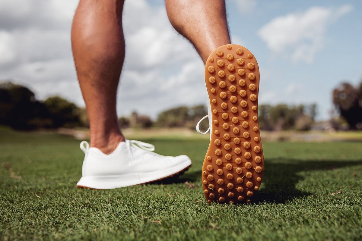 Nobull Leather Men's Golf Shoes White | Australia (NR5832)